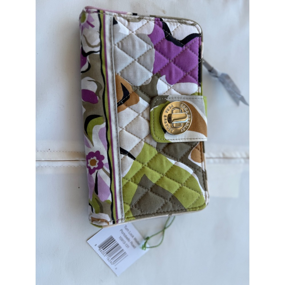 Vera Bradley Turn Lock Wallet Portobello Road Floral Quilted Cotton NEW